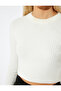 Crew Neck Crop Knitwear Sweater Slim Fit - 5