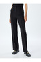 Regular Fit Ribbed Straight Leg Fabric Trousers - 3