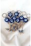 Nazar Boncuk Keychain 5 Pieces Evil Eye Repellent Evil Eye Hand Made Wicker Blue Beaded Evil Eye Car Ornament - 7