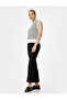Short Spanish Flare Pants with Ribbed Detail Slim Fit - 2
