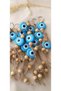 Evil Eye Bead Keychain Blue 10 Pieces Evil Eye Repellent Wooden Beaded Evil Eye Hand Made Wicker Evil Eye Keychain - 4