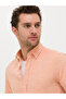 Orange Slim Fit Linen Blended Short Sleeve Shirt 50269570-Vr051 - 2