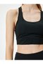 Back Detailed Covered U-Neck Sports Bra Interlock - 5