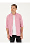 Red Slim Fit Linen Blended Shirt 50266184-Vr030