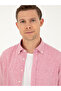 Red Slim Fit Linen Blended Shirt 50266184-Vr030 - 2