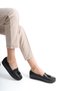 Artı-Artı014-Bb-501 Genuine Leather Orthopedic Women's Black Ballerina Shoes - 4