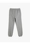Jogger Sweatpants with Tie Waist and Glitter Print Detail - 2