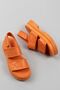 Plus-plus029-2306 Women's Thick Sole Lightweight Very Comfortable Orange Sandals - 6