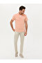 Orange Slim Fit Linen Blended Short Sleeve Shirt 50269570-Vr051 - 4