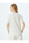 Oversize T-Shirt College Printed Crew Neck Short Sleeve Cotton - 4