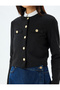 Tweed Cardigan Crew Neck Buttoned Long Sleeve - 5