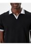 Cotton Blended Polo Collar Short Sleeve Piping T-Shirt - 5