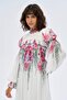 Firfir Detailed Ruched Dress Ecru - 4