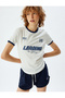 College T-Shirt Printed Crew Neck Short Sleeve Ribbed