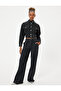 Wide Leg Jeans with Buttons, Standard Waist, Cotton - Bianca Jeans
