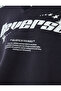 Oversize Sweatshirt V-Neck Slogan Printed Bias Tape - 6