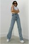 Julia 90's Light Snow Wash Lycra Super High Waist Loose Jeans Palazzo Pants Wide Leg - 2