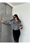 Leopard Patterned Pejuş Coat - Black Zebra | |   F1654 - 4