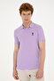 Men's Slim Fit Polo Neck Lilac Basic T-Shirt 50279613-Vr034 - 3