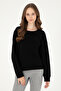 Women's Black Basic Crew Neck Sweatshirt 50296919-Vr046