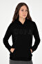 Women's Black Basic Hooded Sweatshirt 50296931-Vr046 - 3