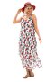 Aphrodite Midi Length Summer Dress - Strappy Voile - White 6081 - 5