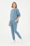 Women's Dark Blue Basic Crew Neck Sweatshirt 50296919-Vr032 - 4