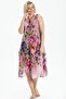 Strappy Voile Aphrodite Midi Length Summer Dress Pink 6131 - 3