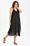 Strappy Voile Aphrodite Midi Summer Dress Black 6051 - 4