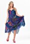 Cobalt Blue Plaid Midi Summer Dress - Strappy Aphrodite Voile 6209 - 4