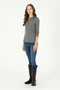 Women's Anthracite Melange Basic Polo Neck Sweatshirt 50296941-Vr081 - 4