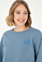 Women's Dark Blue Basic Crew Neck Sweatshirt 50296919-Vr032 - 2