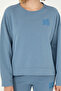 Women's Dark Blue Basic Crew Neck Sweatshirt 50296919-Vr032 - 6