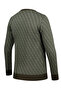 Men's Coarse Knit Crew Neck Knitwear Khaki Sweater Patterned Regular Fit - 5023 - 5