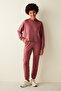 سويت شيرت بغطاء رأس وجيب كانجارو ناعم الملمس من Dusty Rose - 3