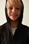 Black Unisex Front Zipper Hooded Sweatshirt - 3