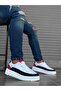 Ba0801 High Sole White Parachute Fabric Skin Detailed Men's Shoes - 5