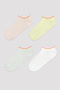 Multicolored Girl's Stripe Basic 4 In1 Liner Socks