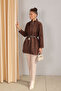 Brown Belted Stamp Coat 32-6425-1 - 3