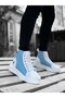 BA0256 Lace-Up Men's High Sole White Blue Sole Sports Boots - 2