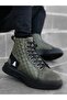 BA0159 Lace-up Khaki Quilted Men's High Sole Sports Boots - 3