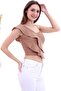 20060652 Knitted Crepe Flounce Blouse Biscuit - 3