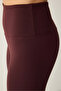 Dark Plum Soft Feel High Waist Ankle Length Leggings - 3