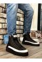 BA0811 BOA High Sole Black Parachute Fabric Half Ankle Sports Boots with White Skin Detail - 8