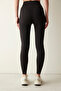 Black High Waist Soft Feel Ankle Length Tights - 5