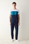 Men's Blue Block Multicolor Pajama Set