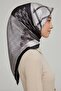 Black Gray Twill Silk Scarf - Nostalgia 8620-05 - 2
