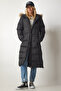Hooded Long Inflatable Coat Black Lvp0005 - 4