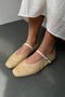 Women's Straw Ballerina Beige - 4