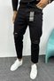 Boyfriend Mold Men's Black Jeans with Ripped Detail Ke-283